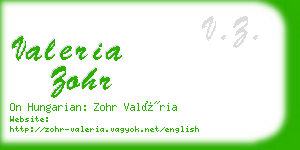 valeria zohr business card